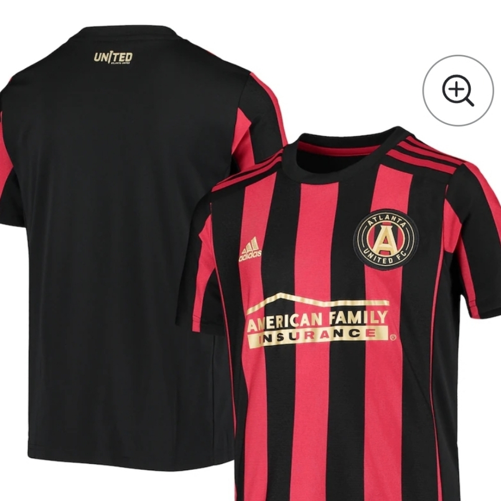 Adidas Kids Black and Red Soccer Jersey (XL)